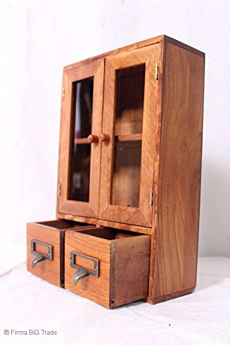 Firma BiG Trade Armoire à épices Parfum Armoire à liqueur 2 tiroirs Armoire de rangement boîte à verre portes battantes 4057171842126 (4057171842126)