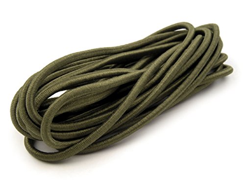 Schnoschi Cordon élastique en caoutchouc 3 mm, Vert olive, 50 m 4057239003650 (4057239003650)