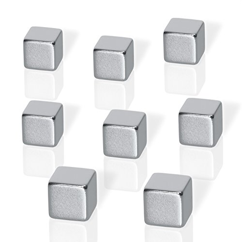 Be!Board Be Board B3101 Lot de 8 Aimants cubes néodyme pour tableaux magnétiques, 1 x 1 x 1 cm, argent 4057521000251 (4057521000251)