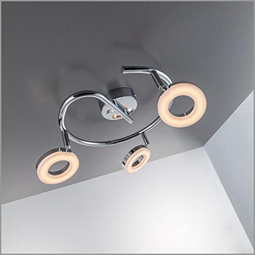 B.K.Licht Plafonnier LED / Spirale / spot lampe / LED 3 x / 3 x 4 W 330 lm / Chrome code EAN 4057722000166 