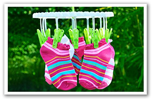 Pendantes Séchoir Linge - Lot de 8 - Vert - En ...