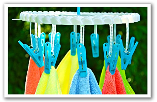 Pendantes Séchoir Linge - Lot de 20 - Bleu - En...