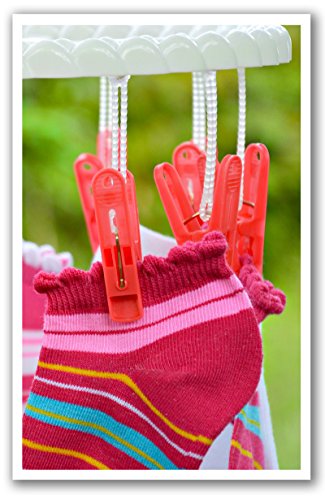 Pendantes Séchoir Linge - Lot de 4 - Rouge - En...