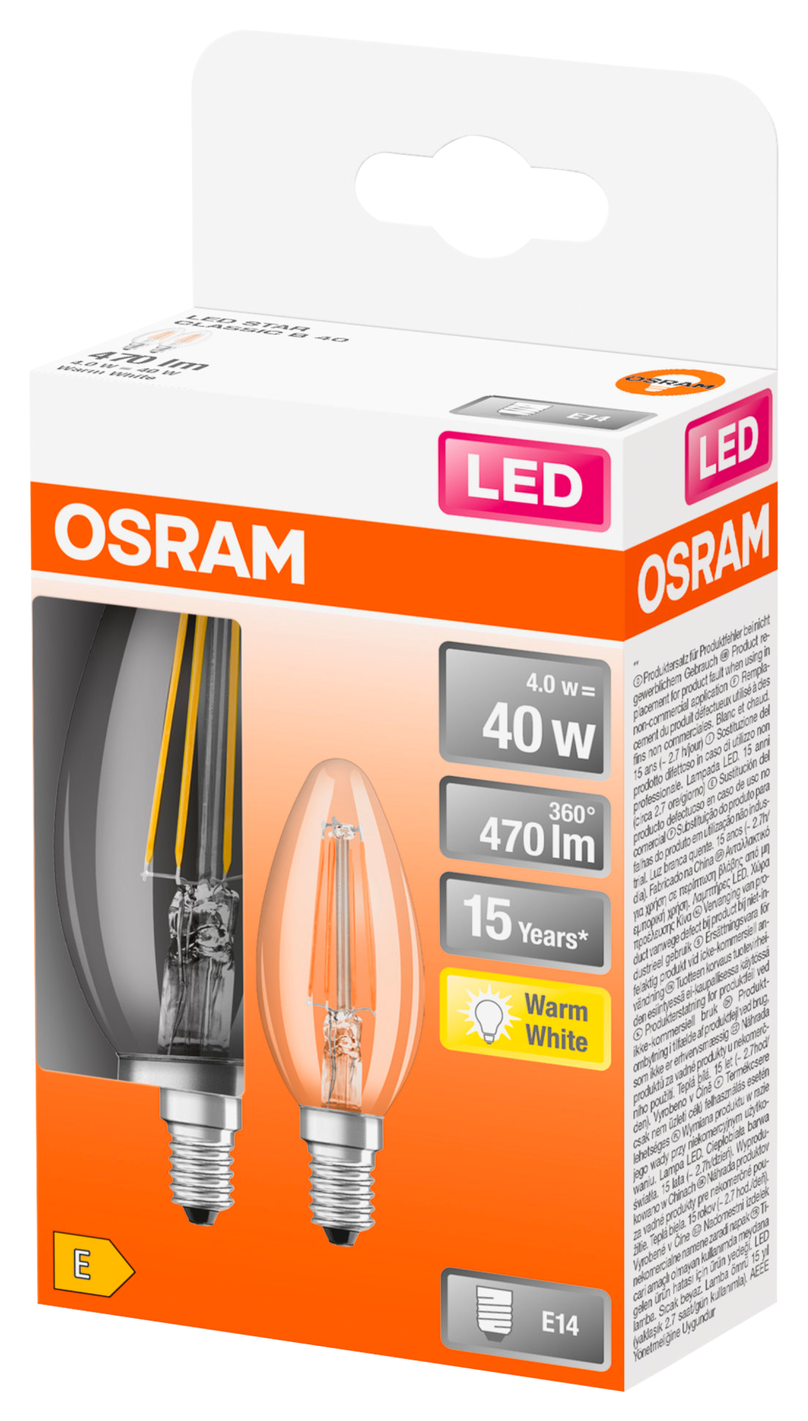 LOT DE 2 AMPOULES LED FLAMMES