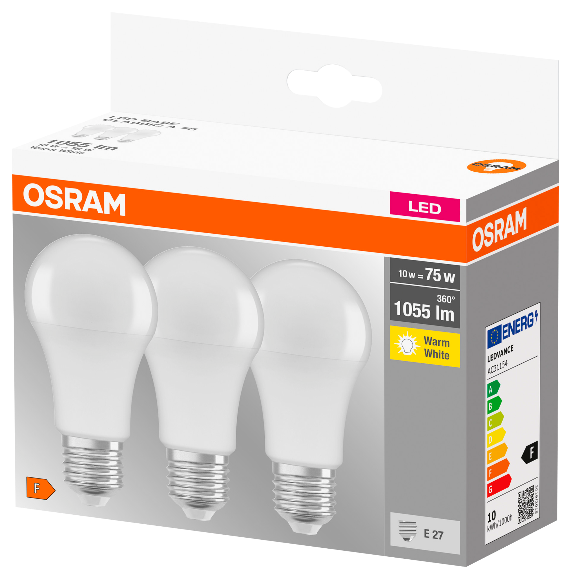 LOT DE 3 AMPOULES LED STANDARD