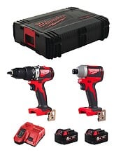 Pack 2 outils Brushless 18V Perceuse à percussi...