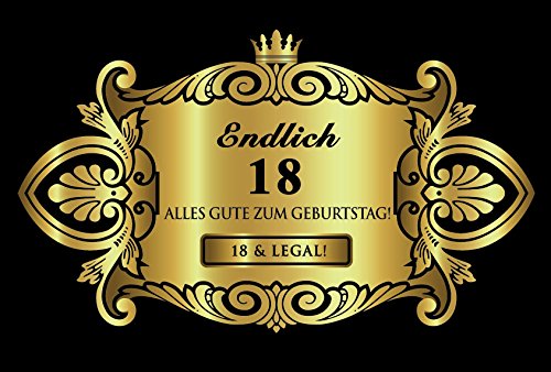 Oblique-Unique Étiquette autocollante pour bouteille d'étiquette or 18 anniversaire élégant code EAN 4058593010780 