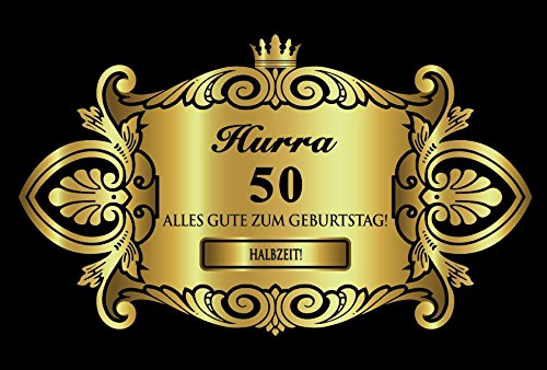 Oblique-Unique Étiquette autocollante pour bouteille d'étiquette 50 anniversaire or élégant code EAN 4058593010810 