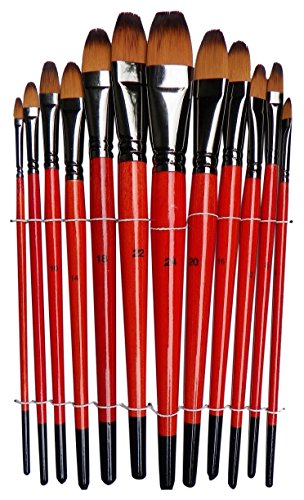 artdee® artdee 12 pièces pinceaux artiste pour l'huile et peinture acrylique - Langue de Chat Forme 4059929831345 (4059929831345)