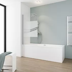  Pare-baignoire pivotant 1 volet, 80 x 140 cm, verre transparent anticalcaire 5 mm, Schulte Liane code EAN 4060991005664 