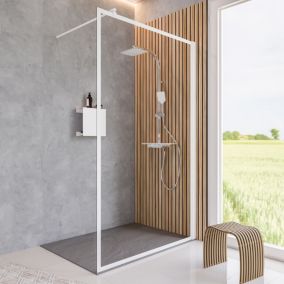  Paroi de douche à l'italienne Schulte New Style transparent profilé blanc mat l.90 x H.200 cm code EAN 4060991071607 