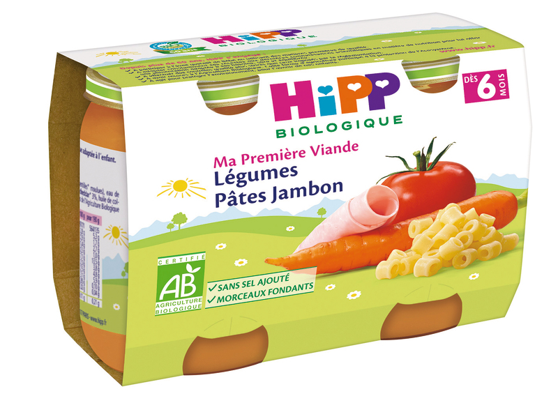 POTS LÉGUMES PÂTES JAMBON Hipp