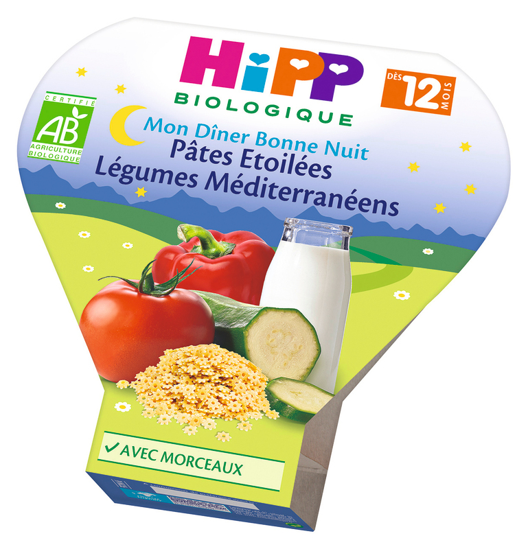 hipp bio PÂTES ÉTOILÉES LÉGUMES MÉDITERRANÉENS hipp bio code EAN 4062300163782 