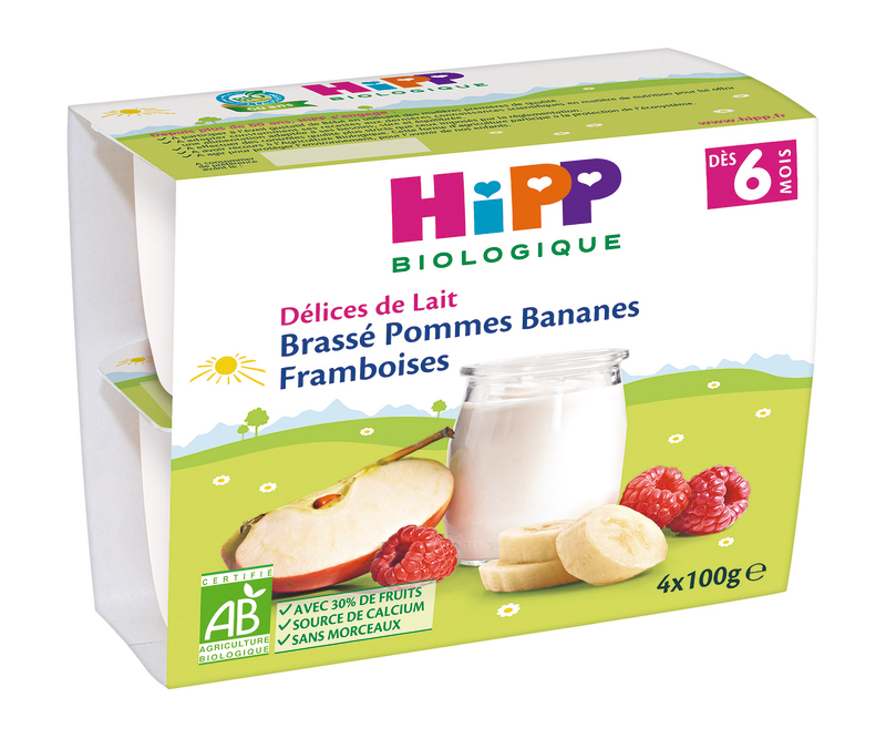 BRASSÉ BIO POMMES BANANES FRAMBOISES hipp
