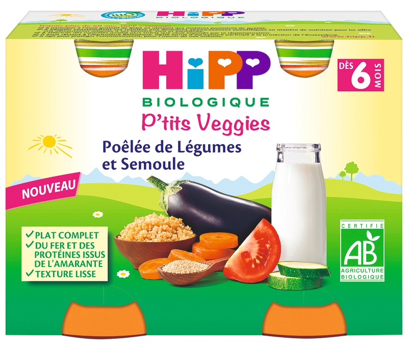 P'TITS VEGGIES BIO POÊLÉE DE LÉGUMES ET SEMOULE...