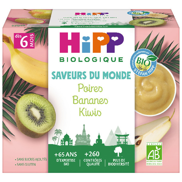  Purées De Fruits Saveurs Du Monde Hipp Biologique  code EAN 4062300429604 