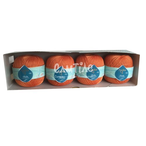Anchor Crochet fil Anchor Aida Épaisseur 10 4 x 50g FB. 01003 Orange code EAN 4082700430383 