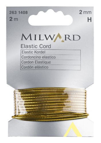 Lot de 2 x 3 mètres élastique fil tressé doré