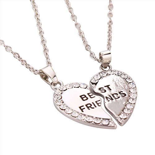 1 jeu de 2pcs simulé half diamant coeur d'amour...