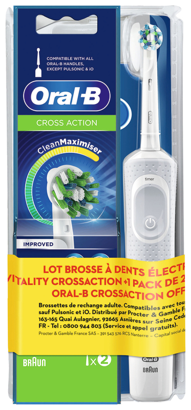 BROSSE À DENT VITALITY 100 CROSS ACTION BLANC C...
