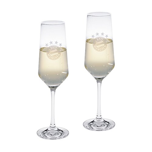 F.C. Bayern Munich Lot de 2 flûtes FC Bayern München + GRATIS Stickers, verre, champagne code EAN 4211161070719 