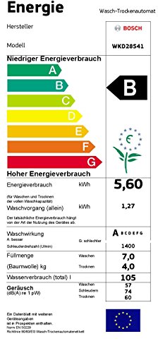 Wkd28541 sèche linges/1120 kwh/hublot avec verr...