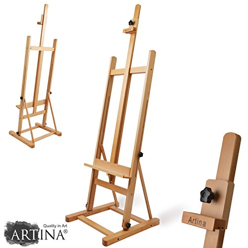 Artina Chevalet de studio «siena » - très stable - en bois d'orme huilé - hauteur réglable - hauteur: 185cm code EAN 4250101351983 