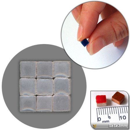 Mini Mosaïque (5x5x3mm), 1000 tesselles, Gris a...