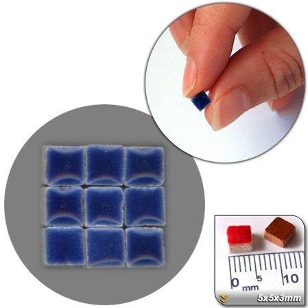 Mini Mosaïque (5x5x3mm), 1000 tesselles, Bleu n...