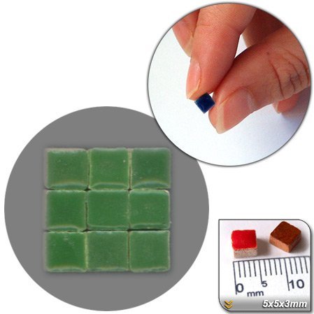 Mini Mosaïque (5x5x3mm), 1000 tesselles, Vert f...