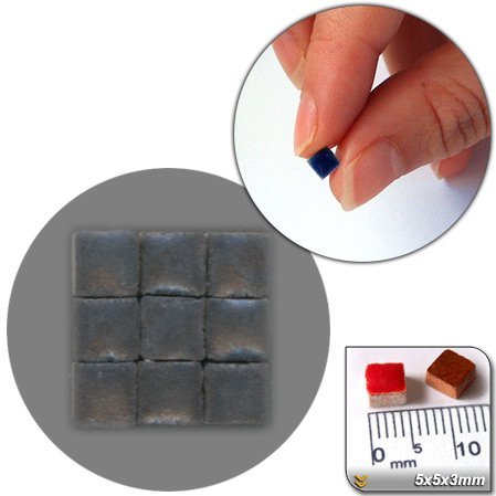 Mini Mosaïque (5x5x3mm), 1000 tesselles, Gris a...
