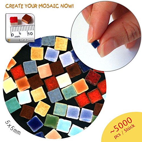 Mini Mosaïque (5x5x3mm), 5000 tesselles, Multic...