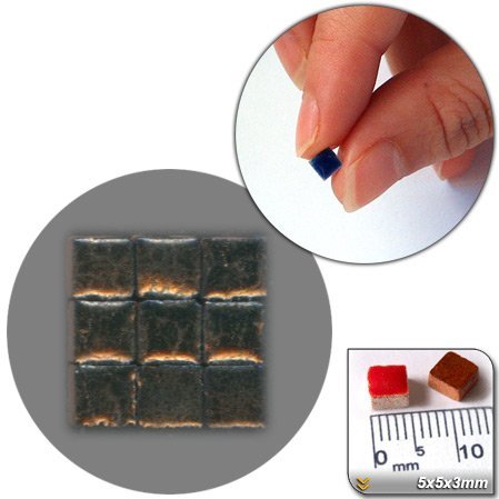 Mini Mosaïque (5x5x3mm), 1000 tesselles, Or fon...