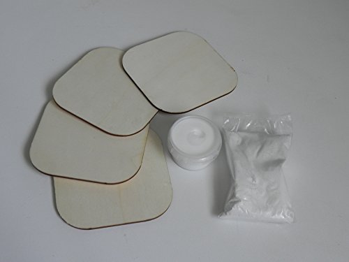 ALEA Mosaic Lot de 5 Dessous de Tasse Bois Forme Carré 10x10 + Mortier Blanc + Colle code EAN 4250134983427 