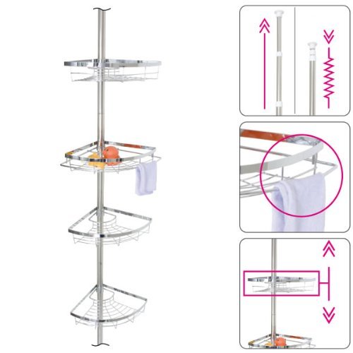 Étagère d'angle télescopique en inox de qualité...