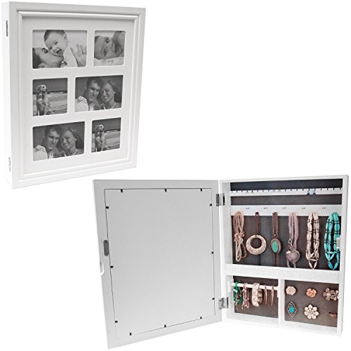 Armoire à bijoux avec 6 photos dans cadres sépa...