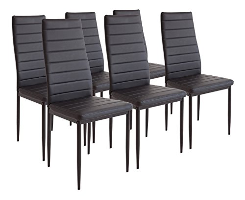 2698 milano 6 x chaise de salle à manger noir