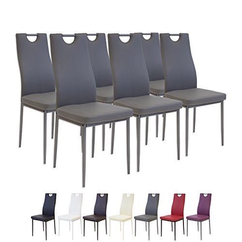 2916 salerno lot de 6 chaises, gris