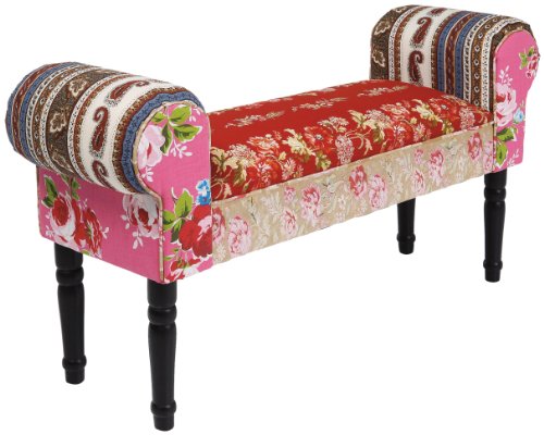 75161 banc patchwork en mdf 54 x 100 x 30 cm