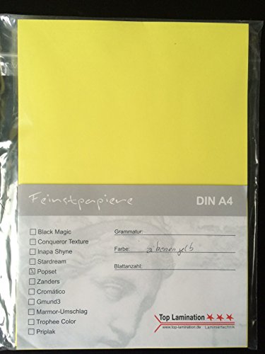 100 feuilles DIN A3 de citronniers Jaune Papier...