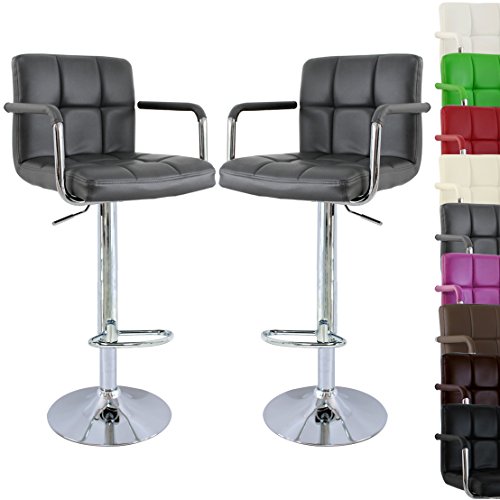 WOLTU BH16gr-a Lot de 2 tabourets de bar design...