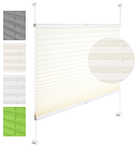 Woltu WOLTU PS5590cm Stores plissés,Installation rapide et directement sans perçage, stores easyfix aveugles romain, contreventés, Rollo stores opaques pour fenêtres,75x220cm,Crème code EAN 4250367107409 