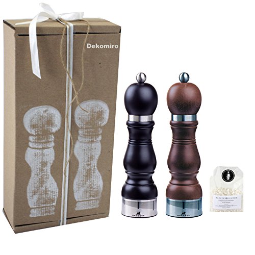 Dekomiro Décoration Miro Coffret cadeau Peugeot Chateauneuf Moulin à poivre Noir et | de U Select Moulin à sel Cerisier 23 cm | avec 100 gr. Sel dans emballage cadeau 4250370284715 (4250370284715)