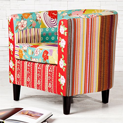 DESIGN DELIGHTS Design Delights Fauteuil lounge Motif patchwork de fleurs colorées code EAN 4250371516181 