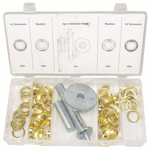ALKAN 'Œillets Kit d'installation/Universal Bâche trou fer/rundösen 1/2 + rondelles + einschlag Outil 103 pièces code EAN 4250398116357 