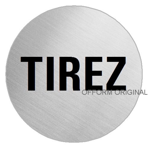 OFFORM Plaque de porte en acier inox brossé, pictogramme "Tirez" Ø 75 mm No.8548 4250406585489 Ofform Signs - Ø 75 mm OFFORM Plaque de porte en acier inox brossé, pictogramme "Tirez" Ø 75 mm No.8548 4250406585489 Ofform Signs - Ø 75 mm