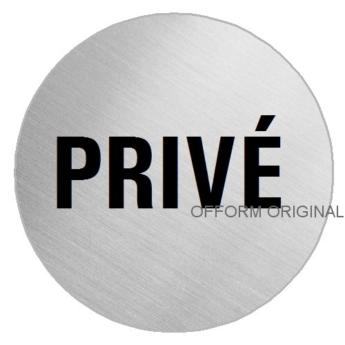 Ofform Signs - Ø 75 mm OFFORM Plaque de porte en acier inox brossé, pictogramme "Privé" Ø 75 mm No.8550 code EAN 4250406585502 