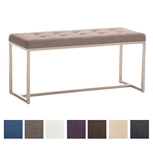 Banc banquette en tissu barci en acier - banc d...