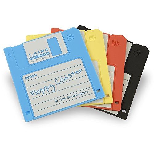 GreatGadgets 1889-2 lot de 4 dessous-de-verres disquette 4 couleurs disponibles code EAN 4250472107929 