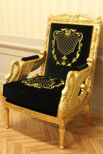 Fauteuil Antique Style Baroque Rococo Vp8857 / 06